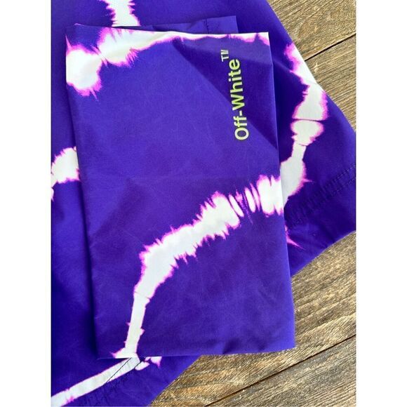 NWT- Off White Tie Dye Sunrise Swimming Suit, purple/lime - Picture 10 of 11
